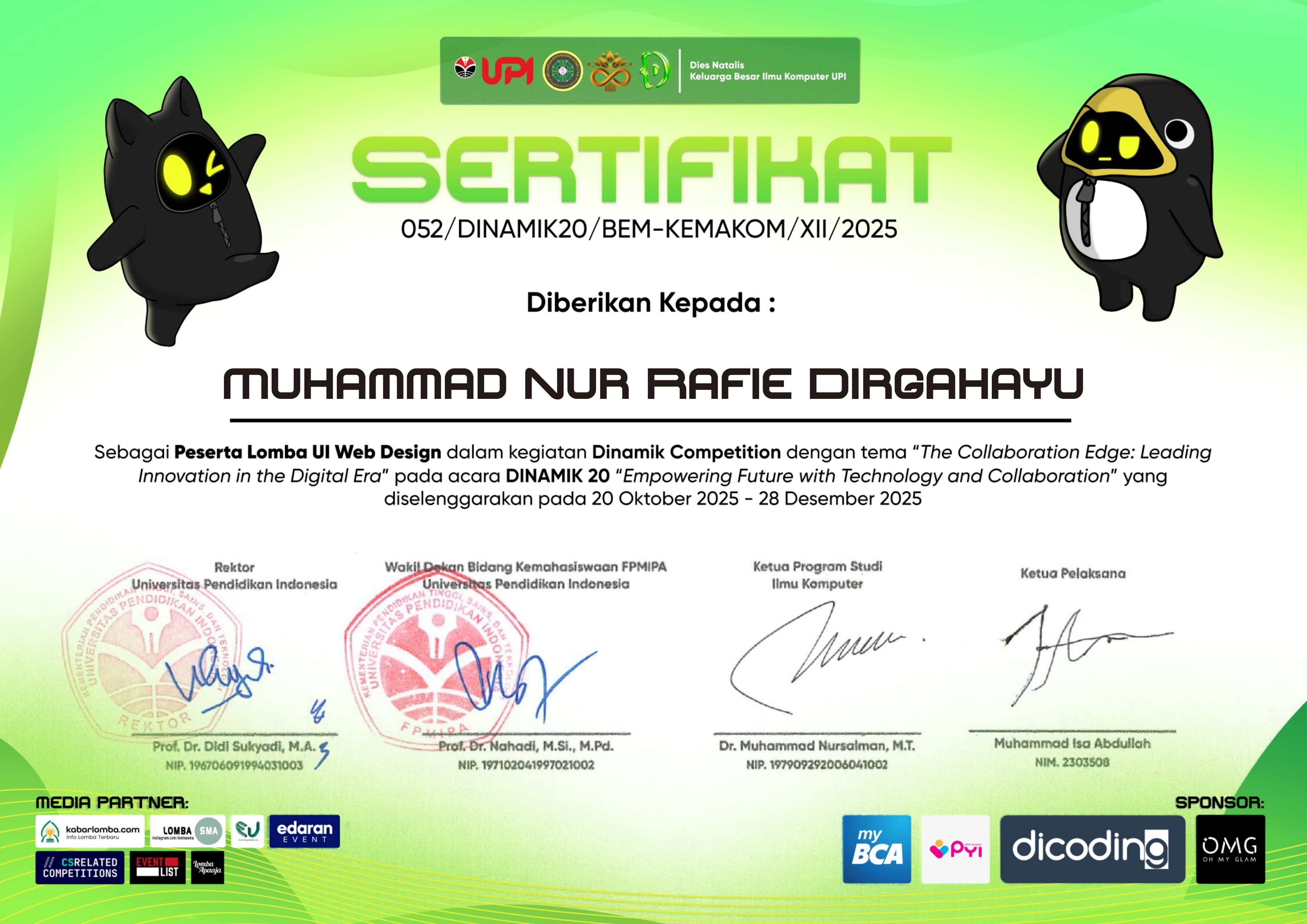 Peserta Lomba UI Web Design - DINAMIK 20
