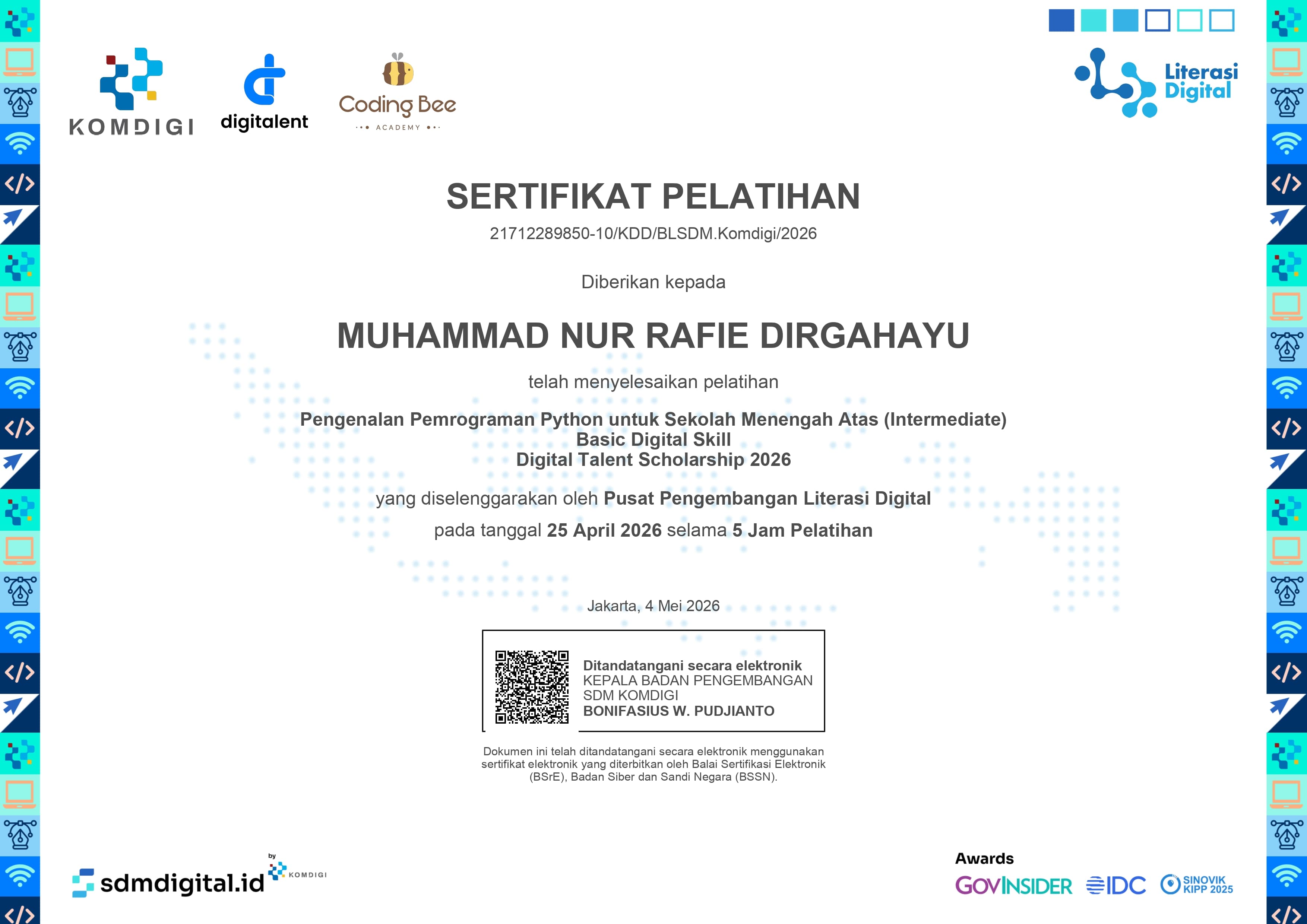 Pengenalan Pemrograman Python untuk Sekolah Menengah Atas (Intermediate) (Basic Digital Skill)